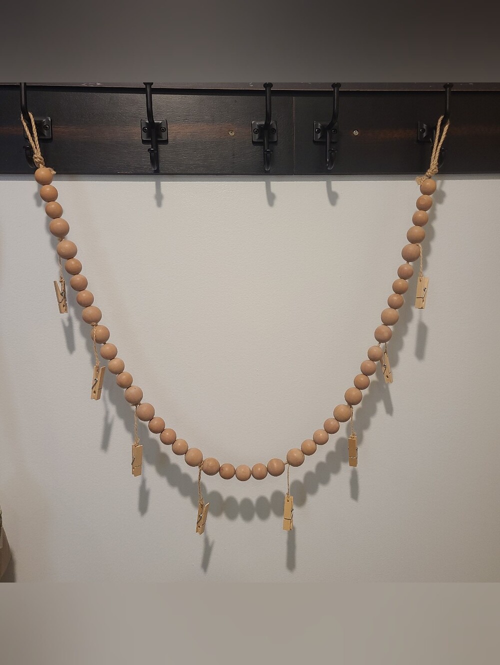 Hanging Photo Holder Wooden Jute